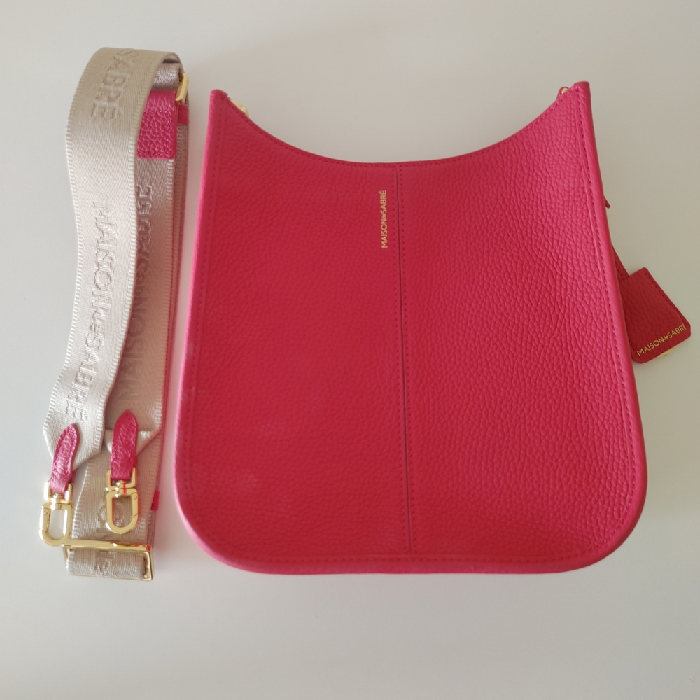 Maison De Sabre Leather Saddle Crossbody Bag - Fuschia